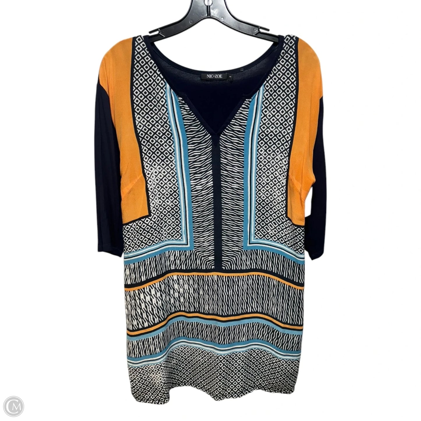 Silk Tunic Short Sleeve By Nic + Zoe In Multi-colored, Size: S