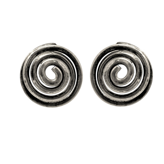 Sterling Silver Spiral Post Earrings By Unbranded
