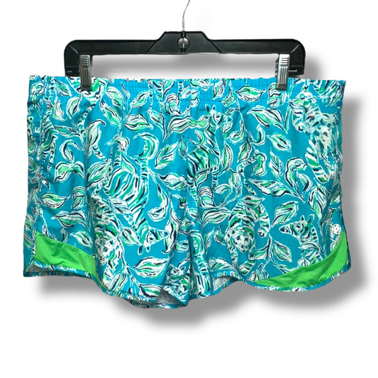 Ocean Trail Shorts Designer By Lilly Pulitzer In Turquoise Oasis Outta Line Size: XL