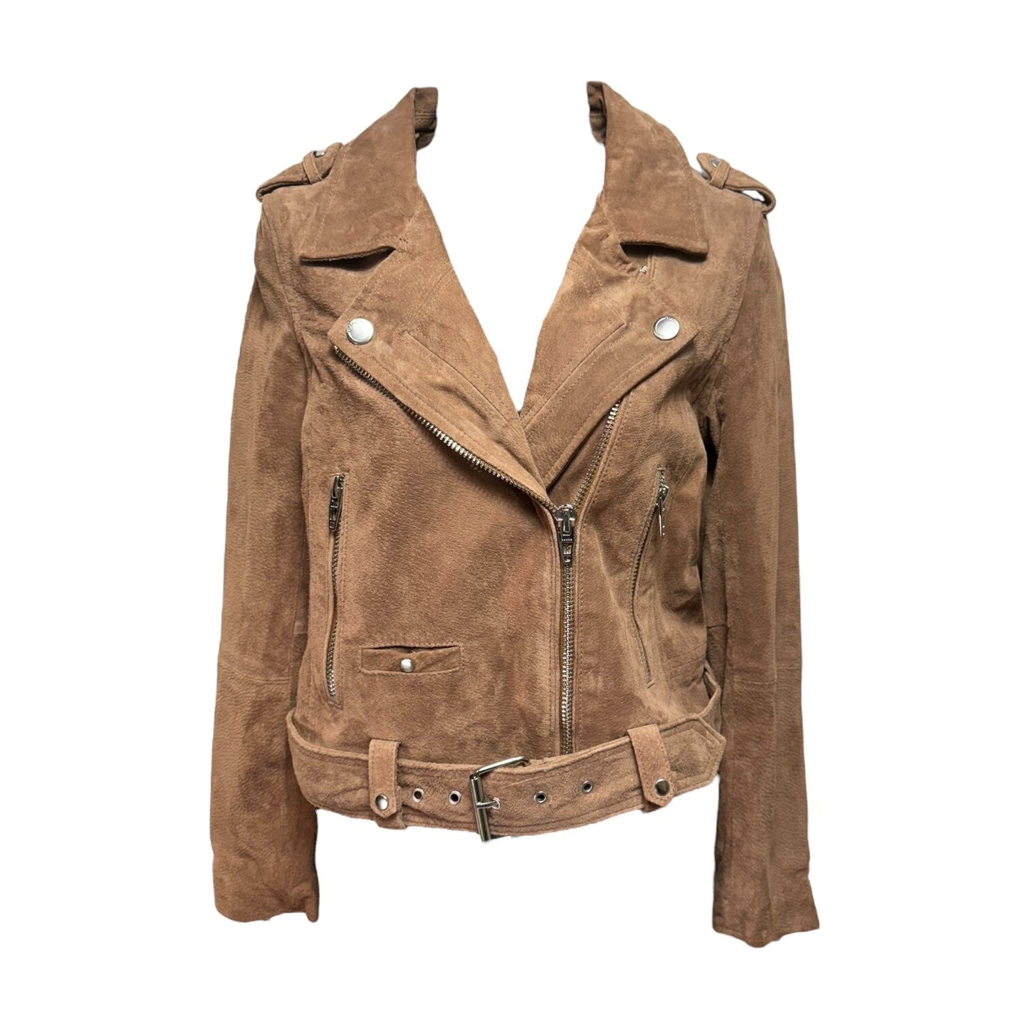 Coffee Bean Suede Cropped Moto Jacket By Blanknyc  Size: S