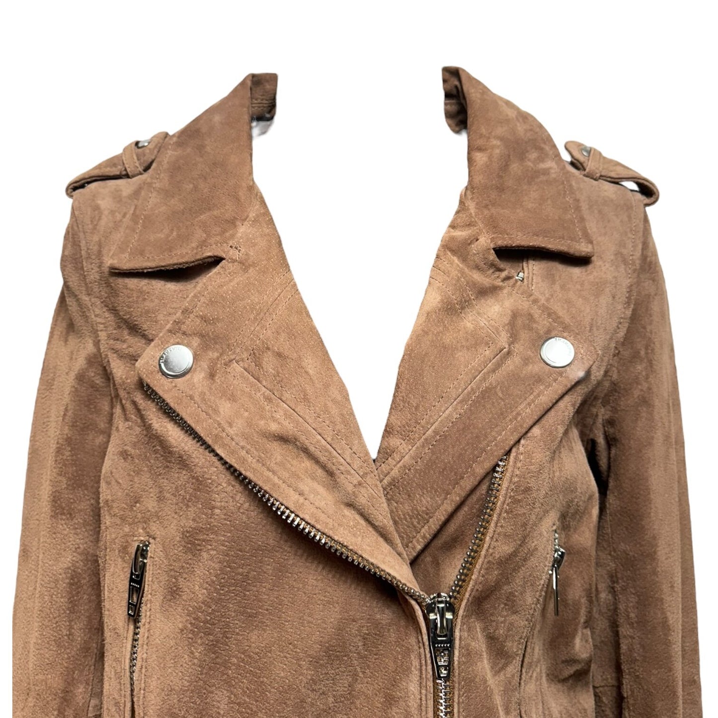 Coffee Bean Suede Cropped Moto Jacket By Blanknyc  Size: S