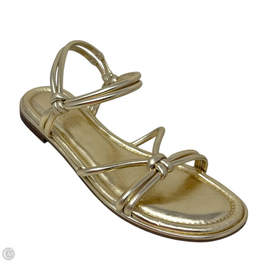 Knotted Ankle-Strap Sandals Flats By J. Crew In Gold, Size: 6.5