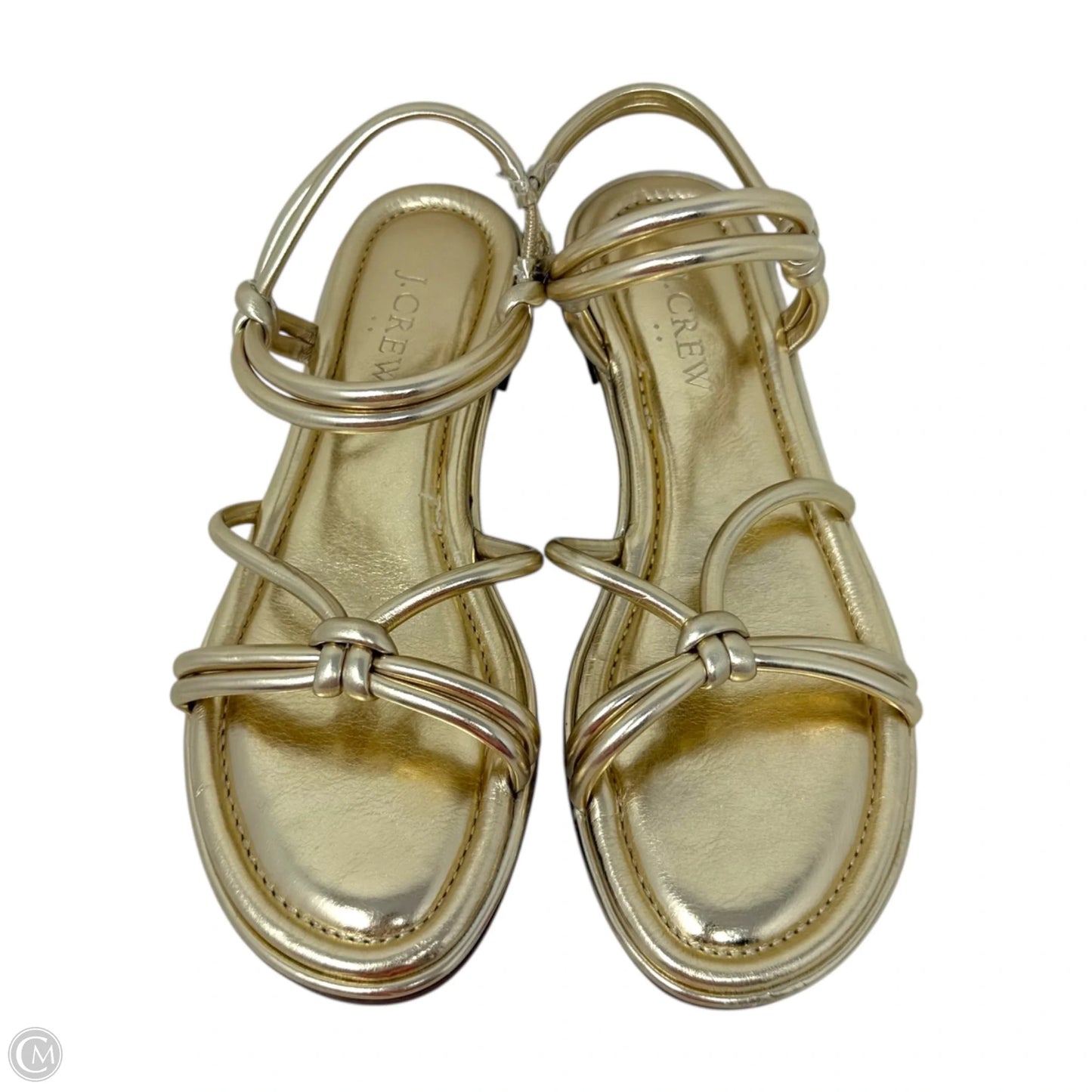 Knotted Ankle-Strap Sandals Flats By J. Crew In Gold, Size: 6.5