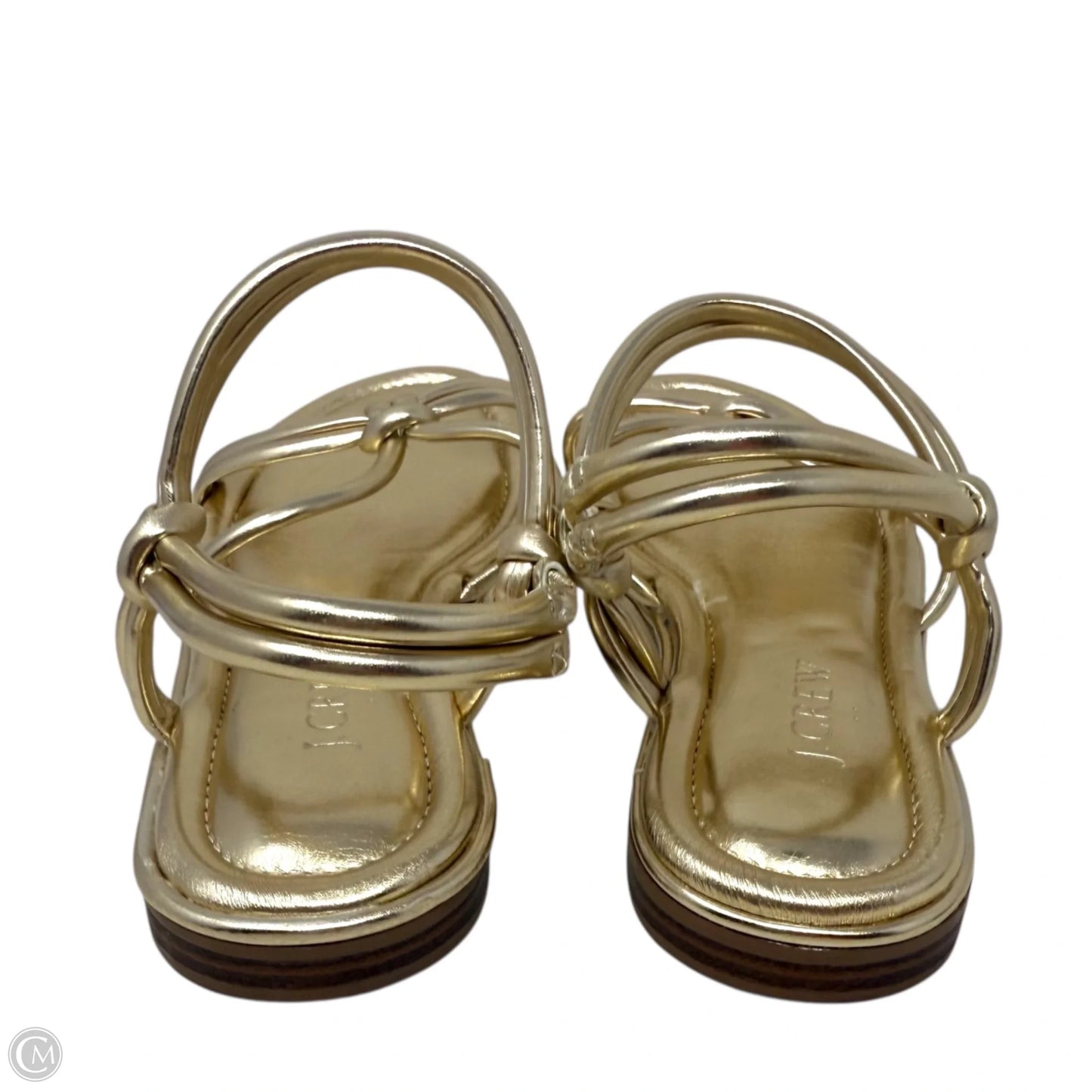 Knotted Ankle-Strap Sandals Flats By J. Crew In Gold, Size: 6.5