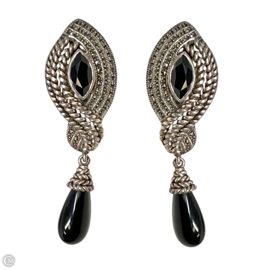 Black Onyx, Marcasite &  Sterling Silver  Drop Earrings By Judith Jack