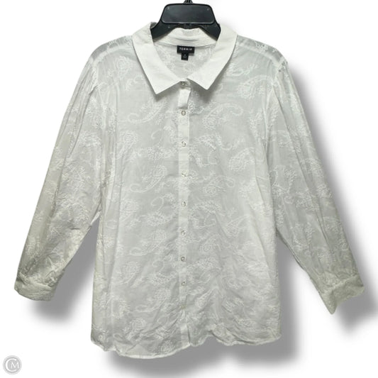 Top Long Sleeve By Torrid In White, Size: 3x