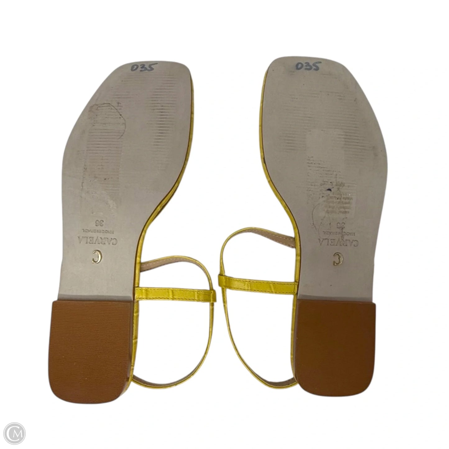 Kade Leather Croc Print Sandals By Carvela In Yellow, Size: 6