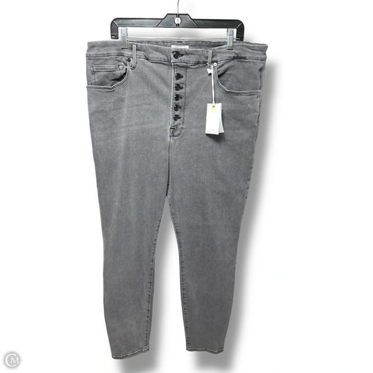 Jeans Skinny By Good American In Grey Denim, Size: 20