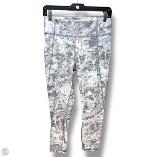 Athletic Leggings By Lululemon In Grey & White, Size: 8
