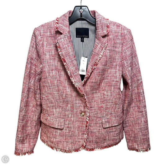 Tweed Fringe Blazer By Banana Republic In Red, Size: 6