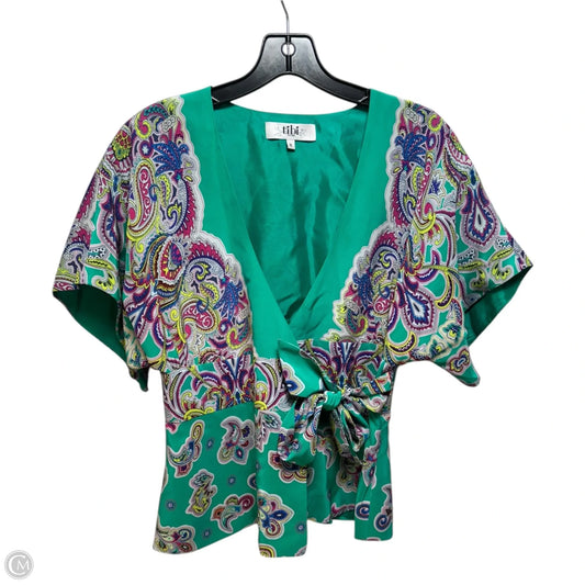 Silk Wrap Blouse By Tibi In Paisley Print, Size: S