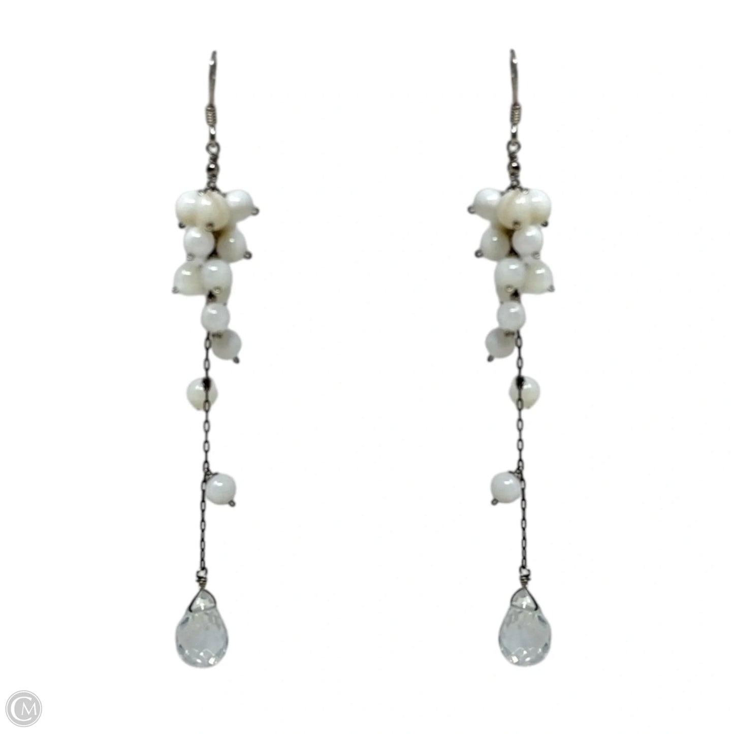 Sterling Silver & Crystal Drop Earring By Unbranded