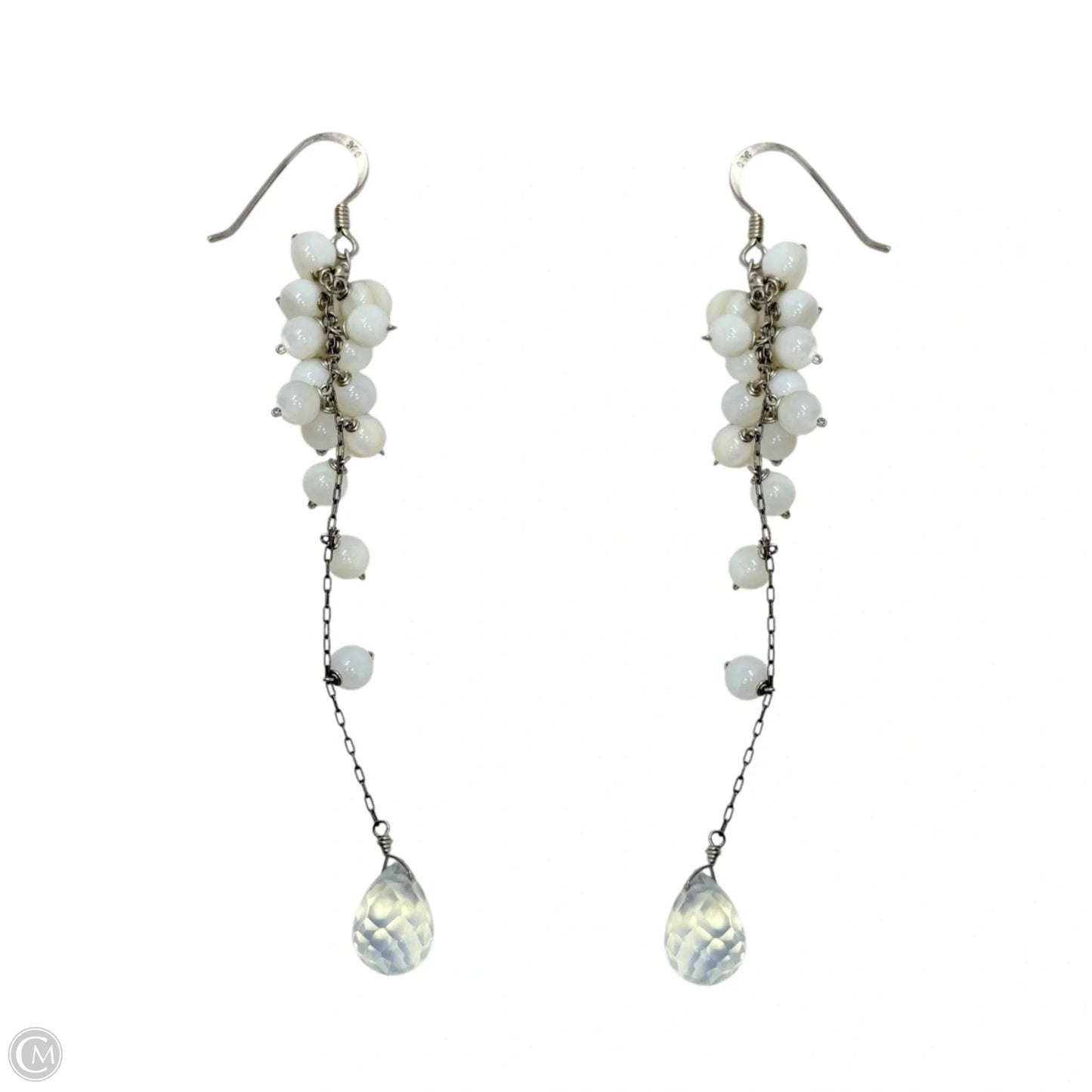 Sterling Silver & Crystal Drop Earring By Unbranded