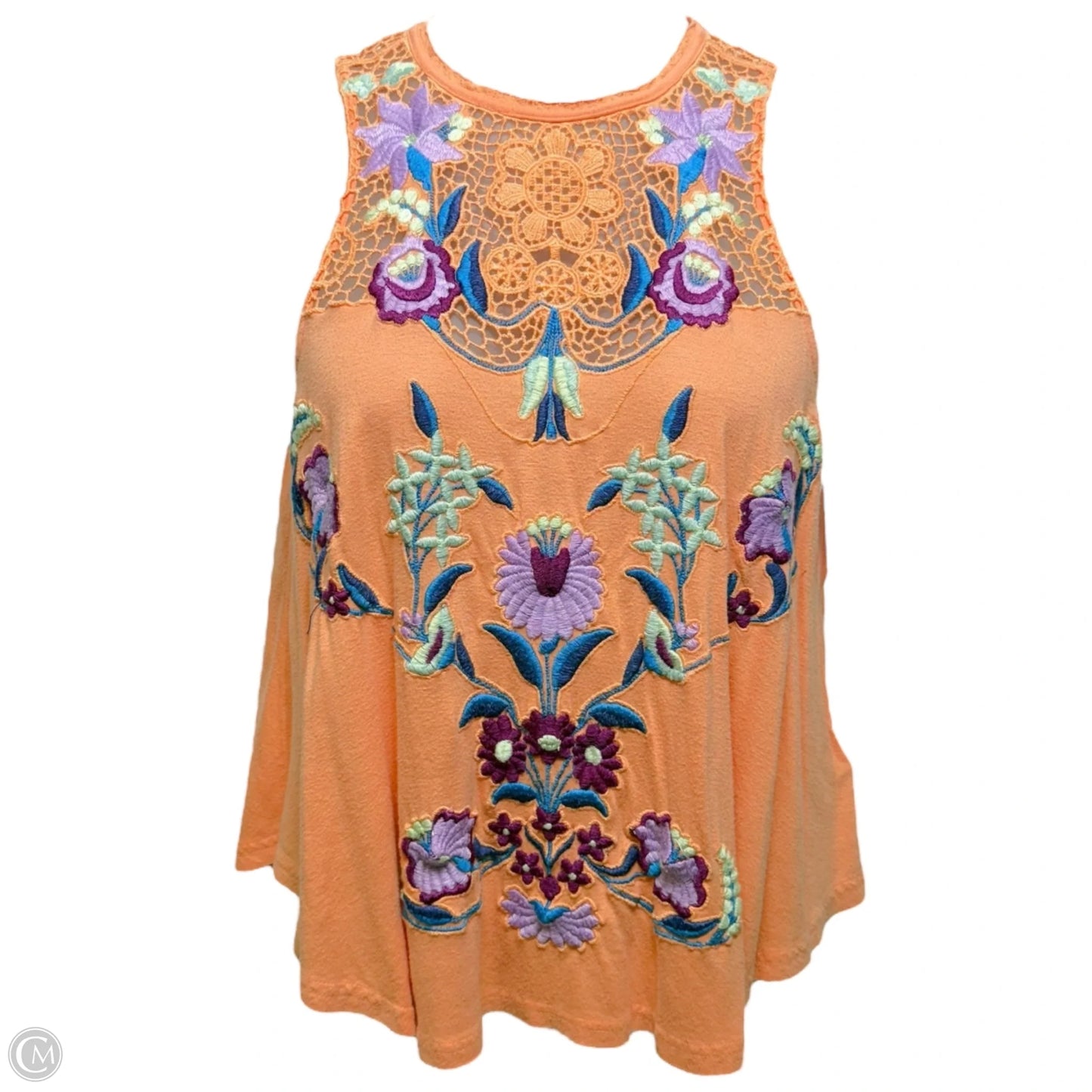 Flower Power Crochet Tank Top By Free People In Coral Combo, Size: S