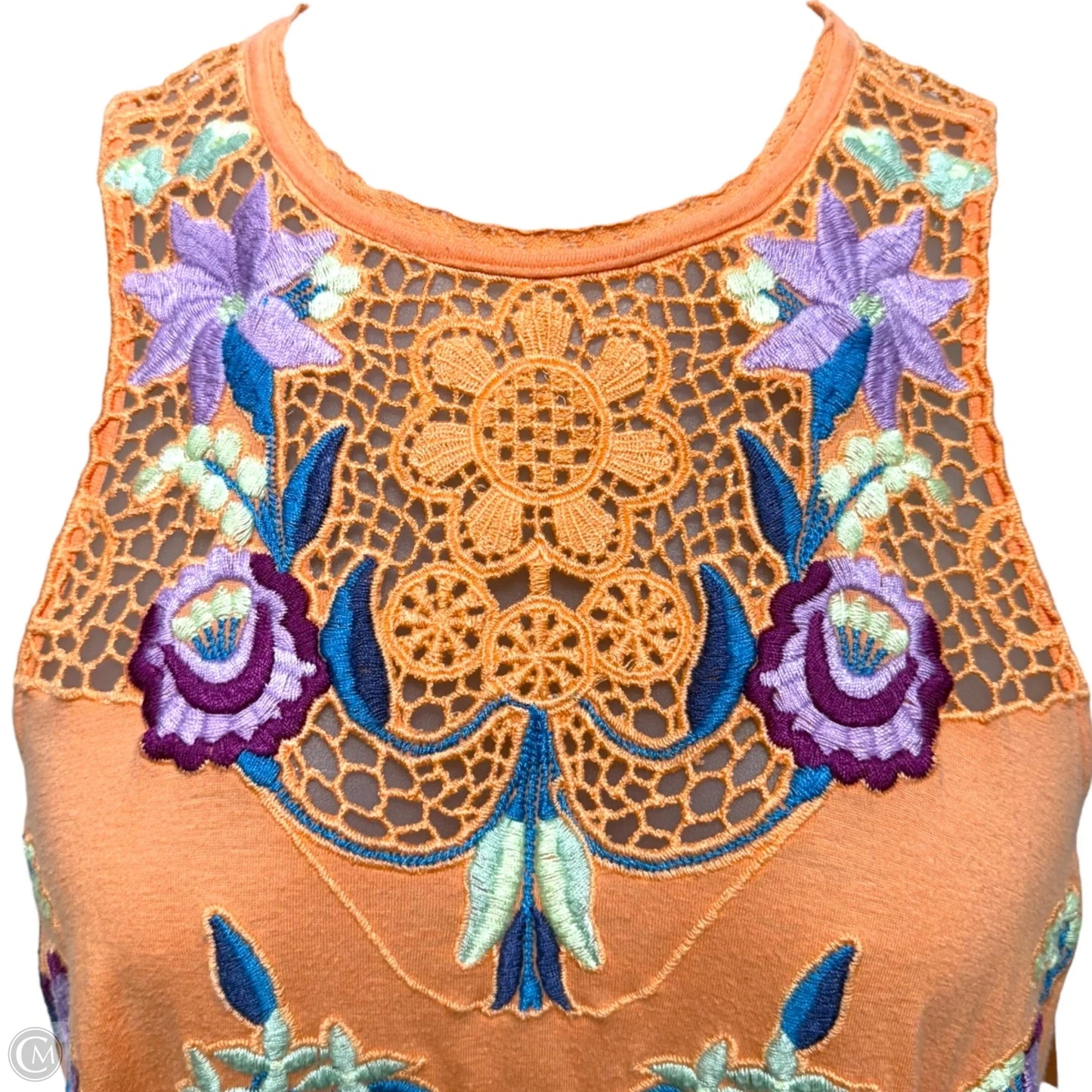 Flower Power Crochet Tank Top By Free People In Coral Combo, Size: S