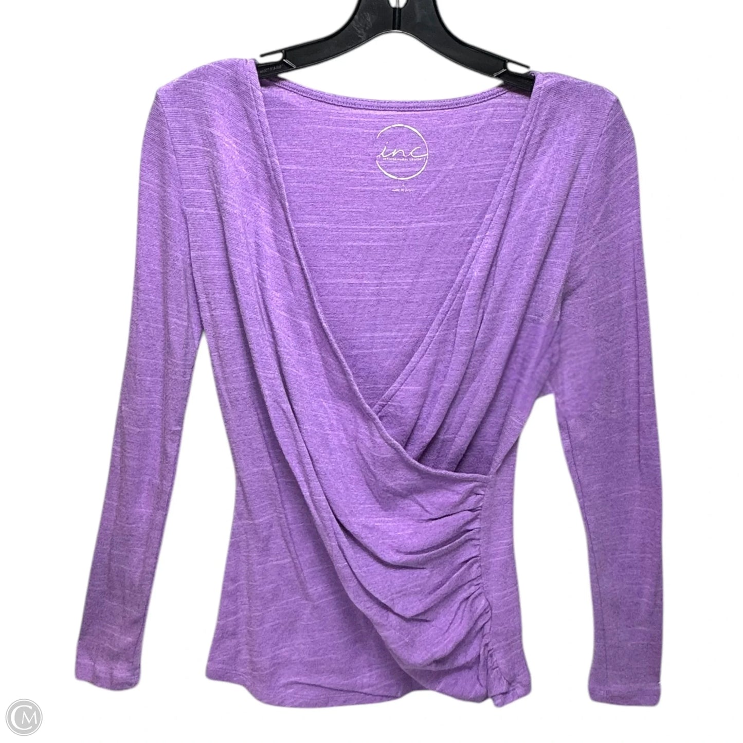 Top Long Sleeve By International Concepts In Purple, Size: L