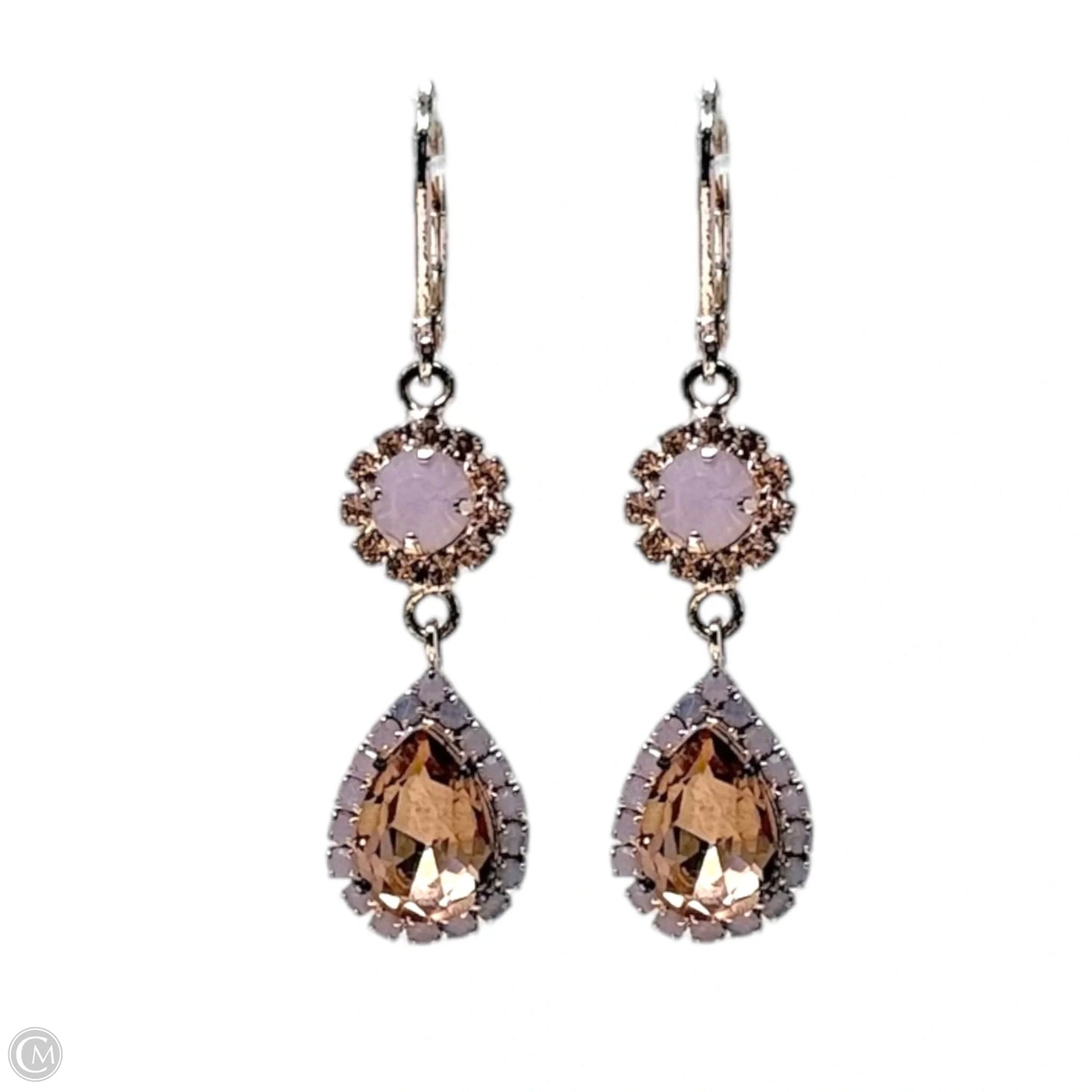 Crystal Drop Leverback Earrings By Kirk’s Folly