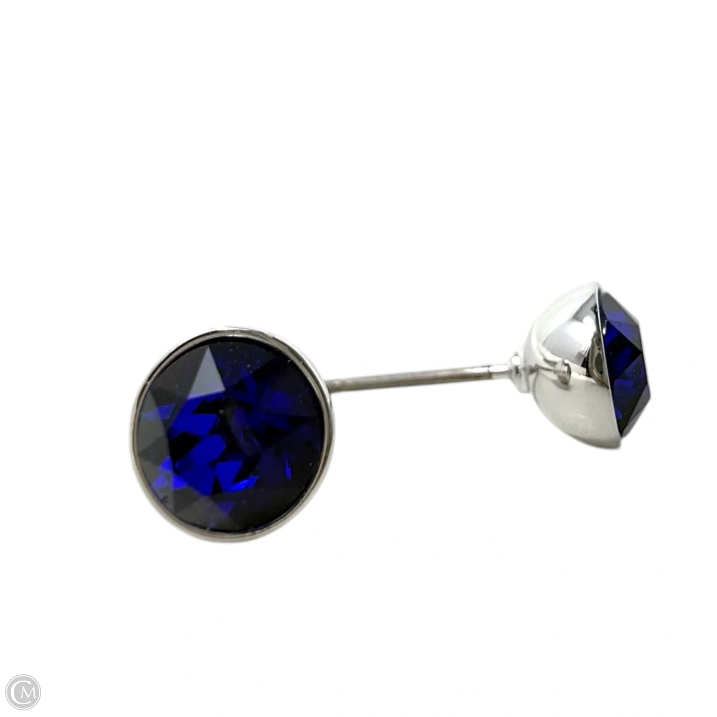 Blue Crystal Stud Earrings Designer By Swarovski