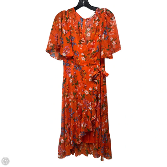 Dress Casual Midi By Calvin Klein In Floral Print, Size: 6