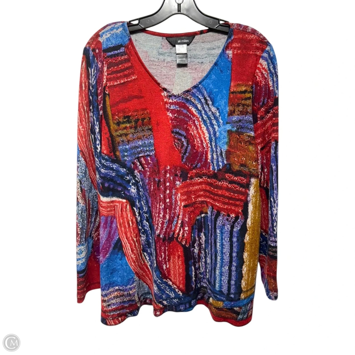 Top Long Sleeve By Ali Miles In Multi-colored, Size: M