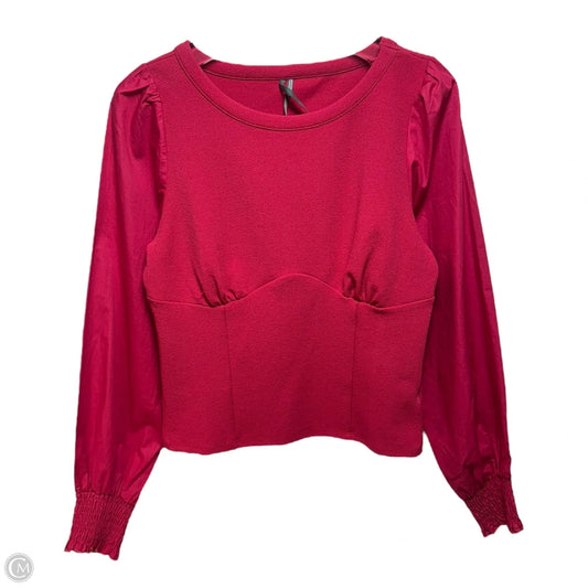 Structured Long Sleeve Top By Anthropologie In Red, Size: S