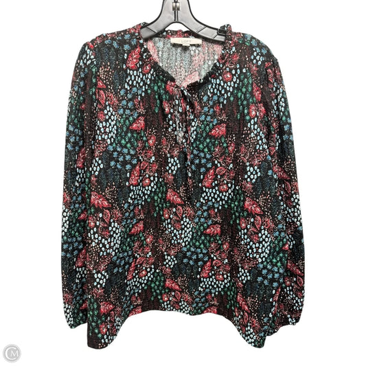 Top Long Sleeve By Loft In Multi-colored, Size: Xl