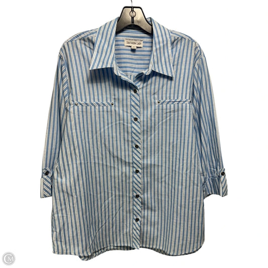 Top Long Sleeve By Southern Lady In Striped Pattern, Size: L