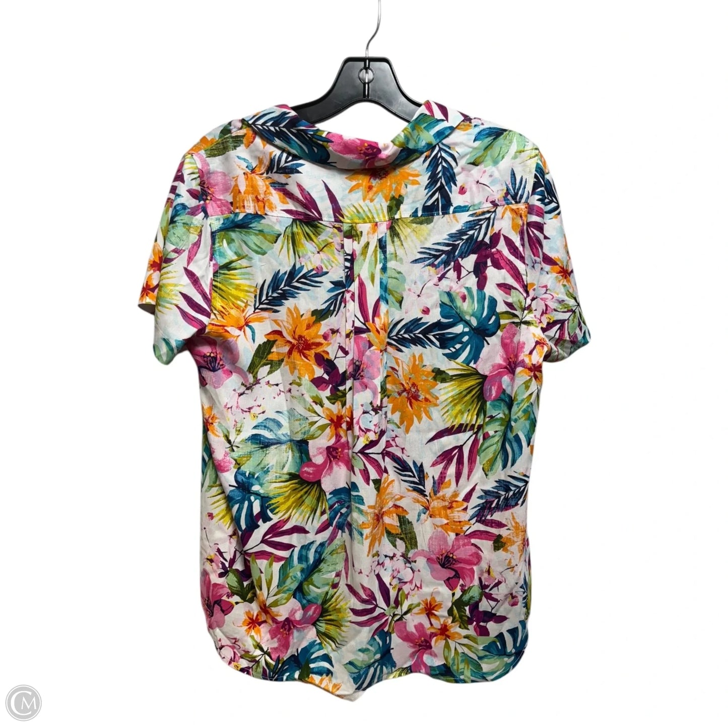 Top Short Sleeve By Tommy Bahama In Tropical Print, Size: S