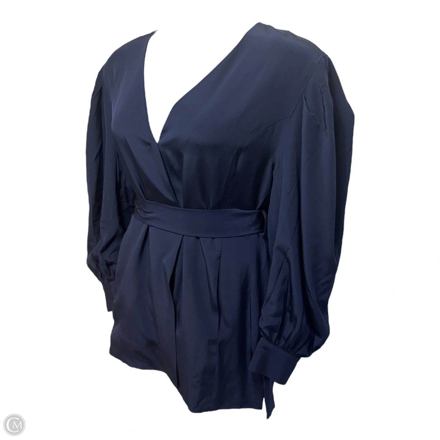 Silk Belted Tunic Long Sleeve By Cuyana In Navy, Size: M