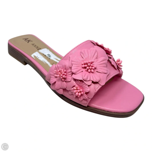 Flower Sandals Flats By Anne Klein In Pink, Size: 7