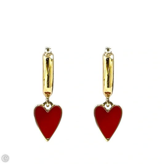 Heart Huggie Hoop Drop Earrings By Betsey Johnson