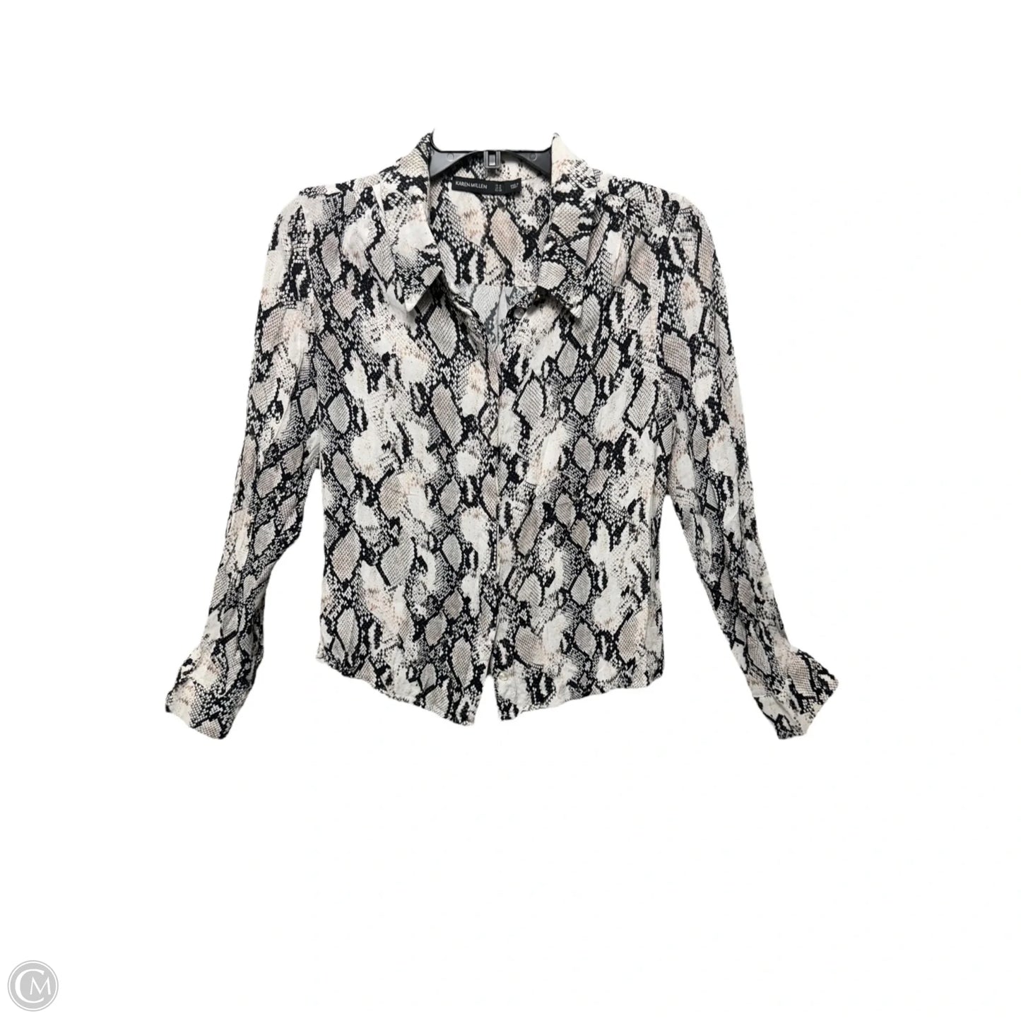 Top Long Sleeve By Karen Millen In Snakeskin Print, Size: 10