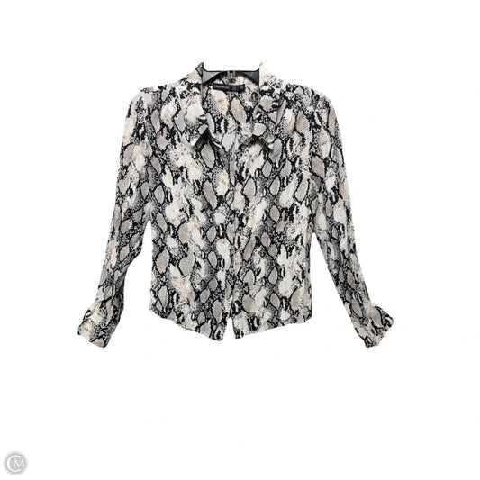 Top Long Sleeve By Karen Millen In Snakeskin Print, Size: 10