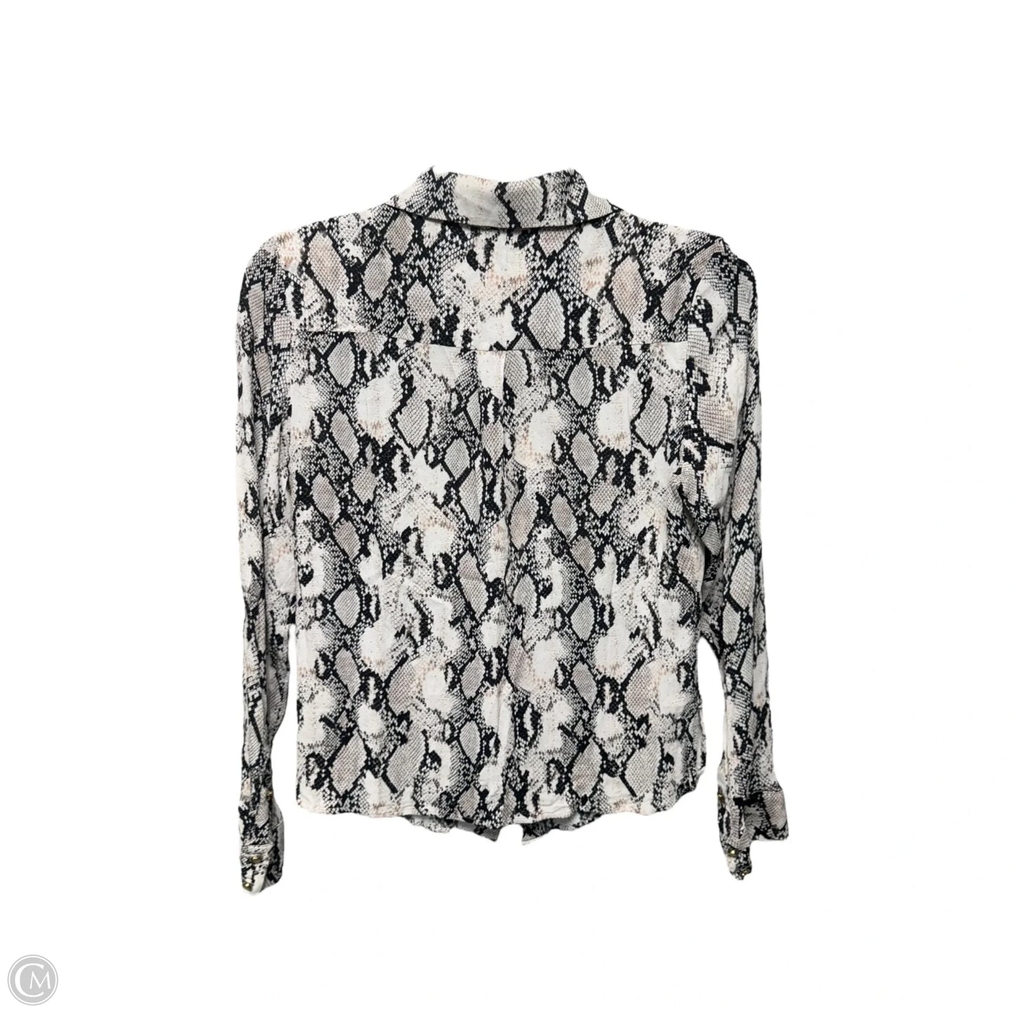 Top Long Sleeve By Karen Millen In Snakeskin Print, Size: 10