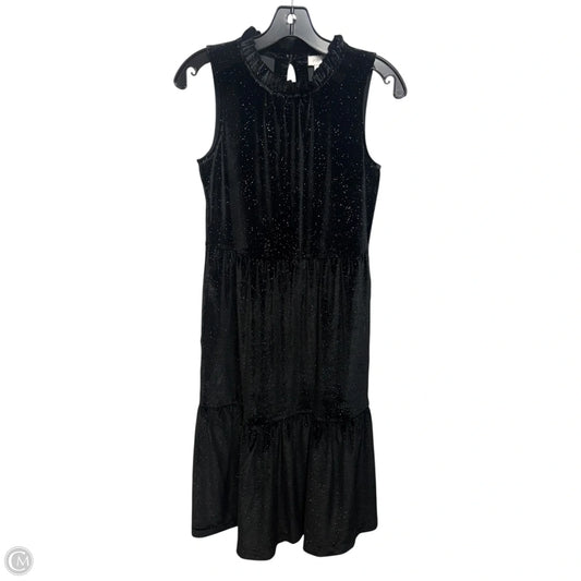Velvet Tiered Dress Casual Midi By J. Crew In Black & Gold, Size: 0