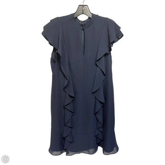 Ruffle Keyhole Tie Neck Mini Dress By Nanette By Nanette Lepore In Navy, Size: 8
