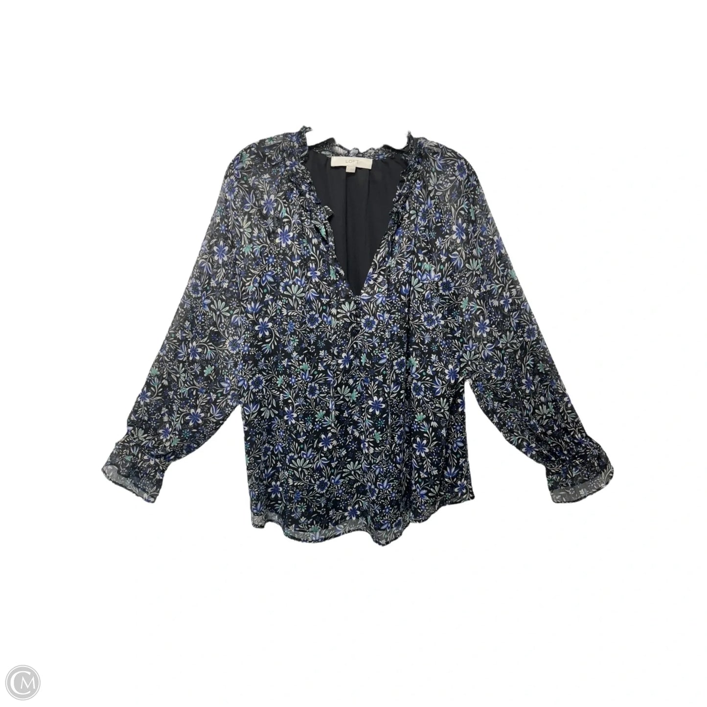 Top Long Sleeve By Loft In Multi-colored, Size: Xl