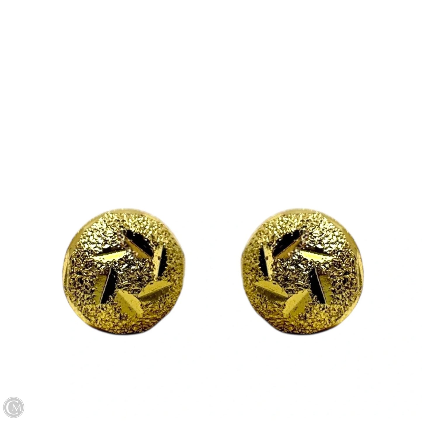 Gold Over Sterling Silver Textured Stud Earrings For zBy Unbranded
