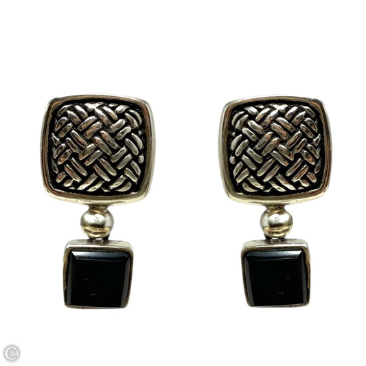 925 Sterling Silver & Onyx Dangle Earrings By SE