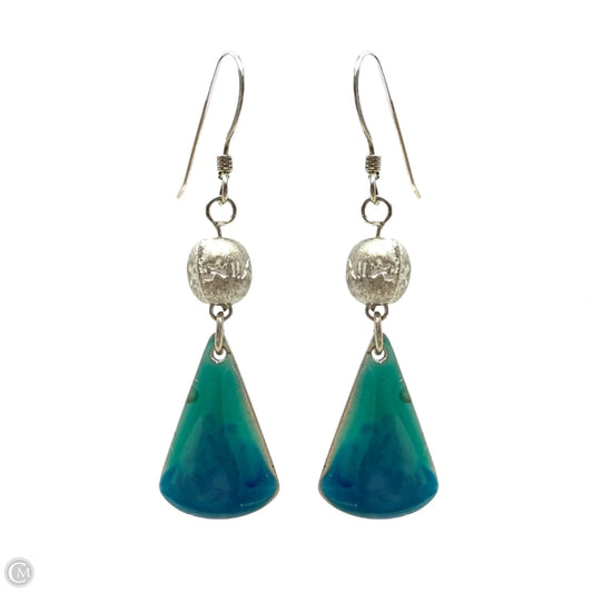 Turquoise Tone & Sterling Silver French Wire Earrings By Unbranded