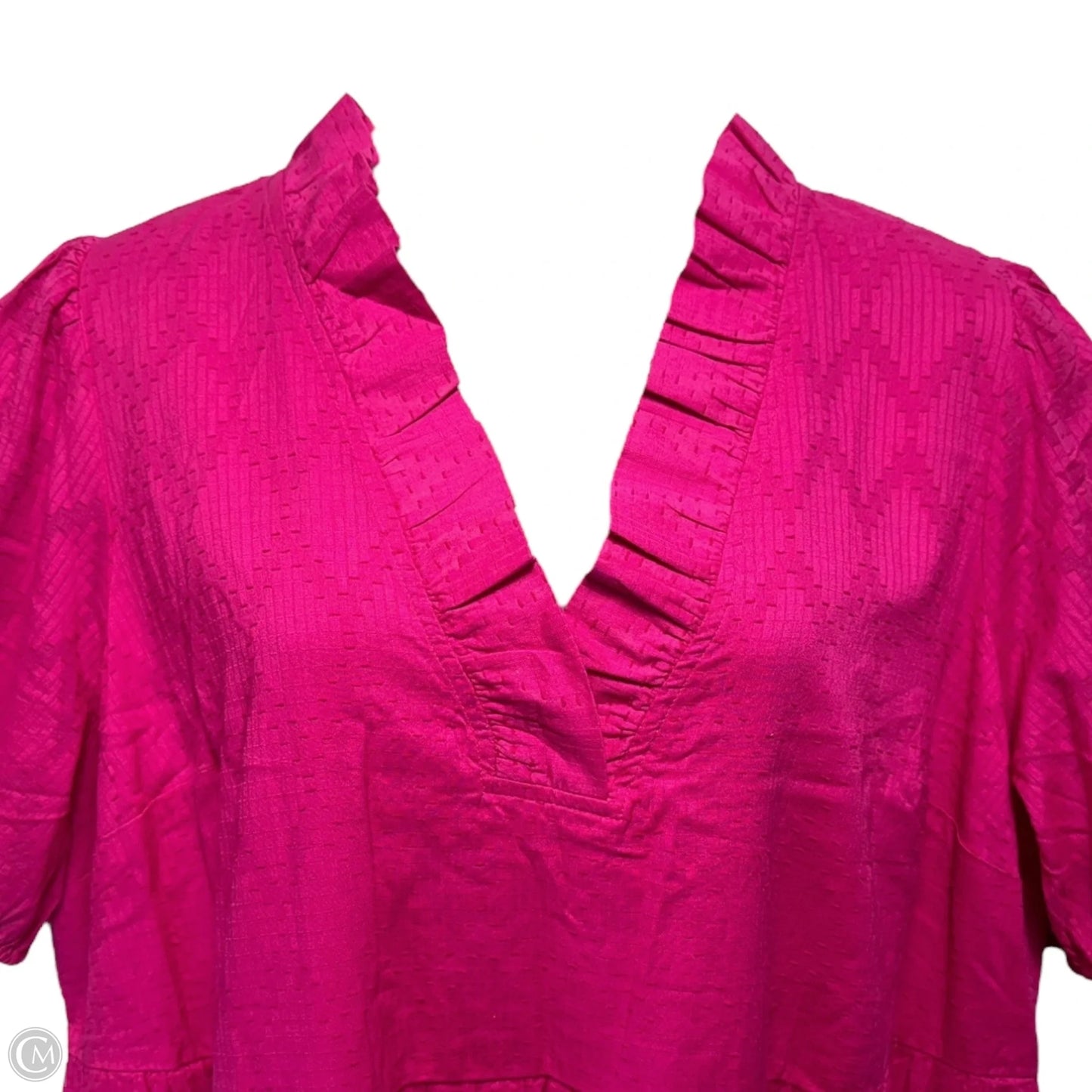 Tiered Ruffle Neck Maxi Dress By Crown And Ivy In Pink, Size: 3x