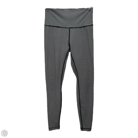 Athletic Leggings By Lululemon In Striped Pattern, Size: 8