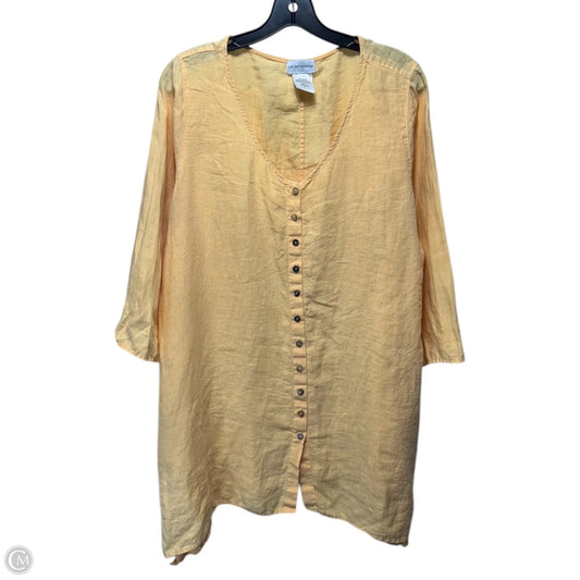 Linen Tunic Long Sleeve By Soft Surroundings In Orange, Size: Xl