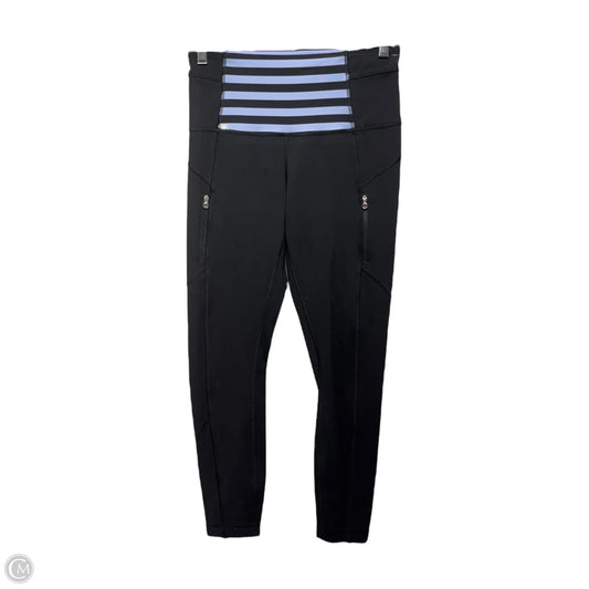 Athletic Leggings By Lululemon In Black & Blue, Size: M