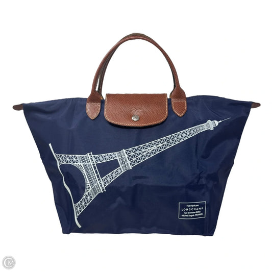 Limited Edition Eiffel Tower Le Pliage “M” Tote Handbag Designer By Longchamp, Size: Medium