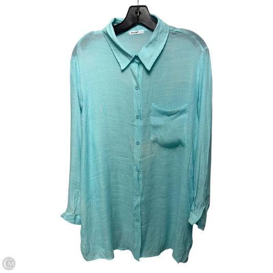 Top Long Sleeve By Breezy Lane In Aqua, Size: L