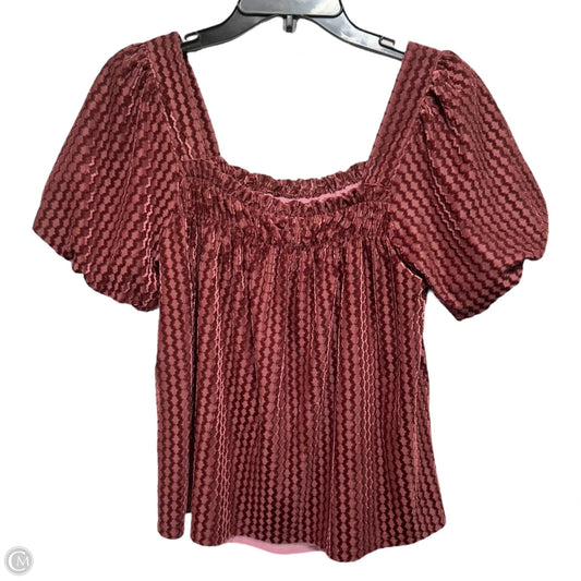 Top Short Sleeve By Joy Joy In Red, Size: Xs