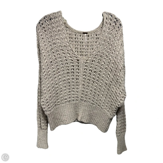 Open Knit Sweater By Free People In Beige, Size: S