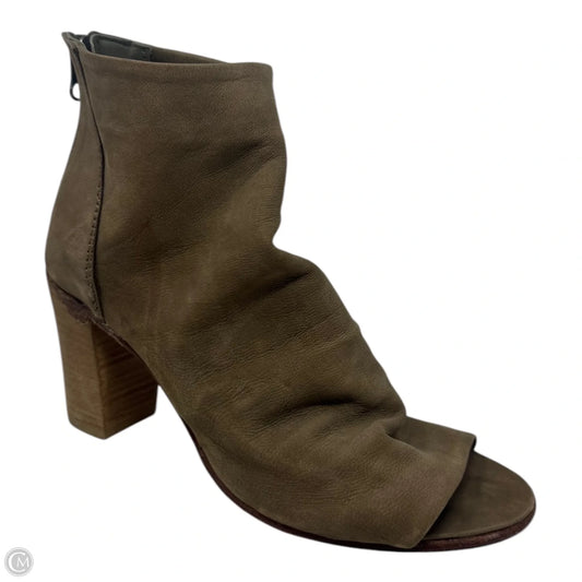 Clear Water Peep Toe Shoes Heels Block By Free People In Tan, Size: 8