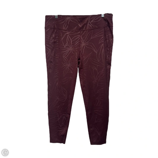 Athletic Leggings By Sweaty Betty In Maroon, Size: Xxl